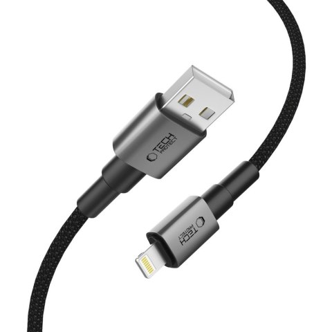 Kabel przewód UltraBoost DNA USB-A - iPhone Lightning 15W 2.4A 100 cm - szary Tech-Protect