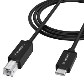 Kabel przewód do skanera drukarki USB-B - USB-C 2m - czarny WOZINSKY