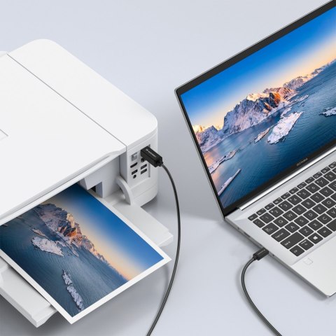 Kabel przewód do skanera drukarki USB-B - USB-C 2m - czarny WOZINSKY