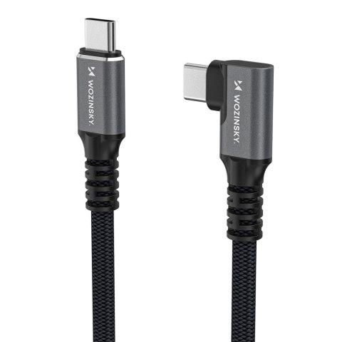 Kabel przewód kątowy USB-C Thunderbolt 4 240W 1.5m 4K - czarny WOZINSKY