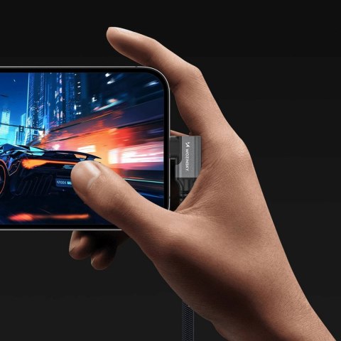 Kabel przewód kątowy USB-C Thunderbolt 4 240W 1.5m 4K - czarny WOZINSKY