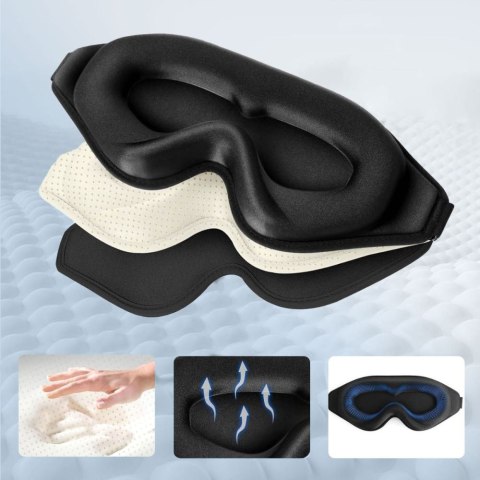 Maska do spania na oczy Eyeshade Sleep Mask - czarna Tech-Protect