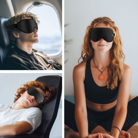 Maska do spania na oczy Eyeshade Sleep Mask - czarna Tech-Protect