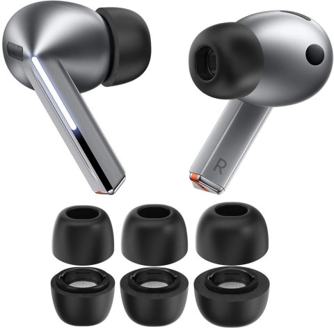 Nakładki do słuchawek Samsung Galaxy Buds 3 Pro w rozmiarach S / M / L czarne - 3 szt. Tech-Protect