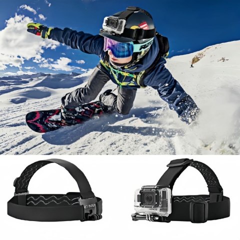 Opaska na głowę do kamery sportowej GoPro DJI GA100 Head Moun - czarna Tech-Protect