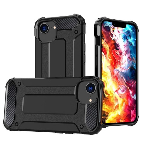 Pancerne hybrydowe etui na iPhone 16e Hybrid Armor - czarne HURTEL