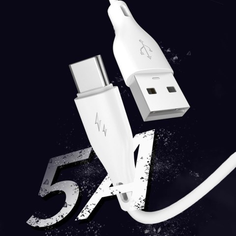 Przewód kabel USB-A USB-C 5A 1m - biały DUDAO