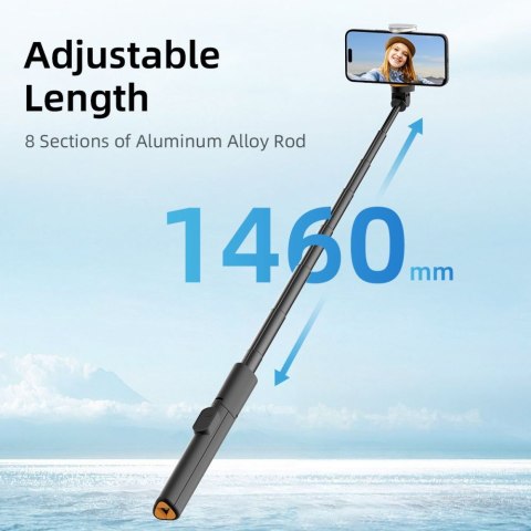 Selfie Stick kijek do zdjęć statyw tripod składany z pilotem Bluetooth 146 cm Tech-Protect