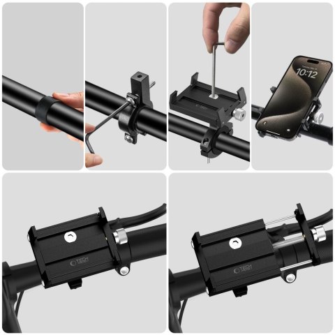 Uchwyt rowerowy do smartfona na kierownicę V4 - czarny Tech-Protect