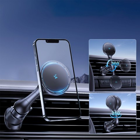 Uchwyt samochodowy z ładowarką indukcyjną do telefonu na kratkę Qi MagSafe 15W WOZINSKY