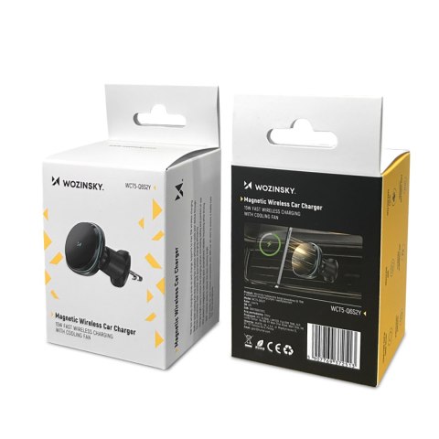 Uchwyt samochodowy z ładowarką indukcyjną wentylatorem do telefonu na kratkę nawiewu Qi MagSafe 15W WOZINSKY