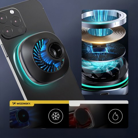 Uchwyt samochodowy z ładowarką indukcyjną wentylatorem do telefonu na kratkę nawiewu Qi MagSafe 15W WOZINSKY