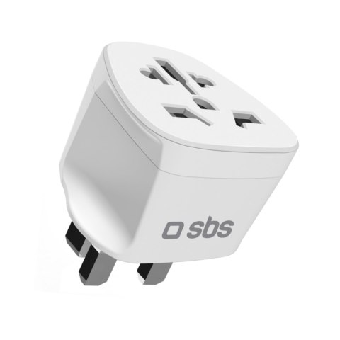 Adapter sieciowy podróżny uniwersalny UK - biały SBS
