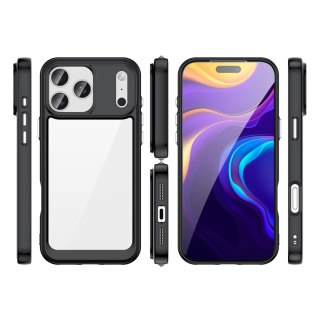 Etui case pokrowiec na iPhone 17 Pro Max Outer Space - czarne przezroczyste HURTEL