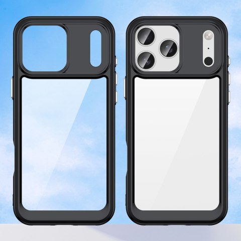 Etui case pokrowiec na iPhone 17 Pro Max Outer Space - czarne przezroczyste HURTEL