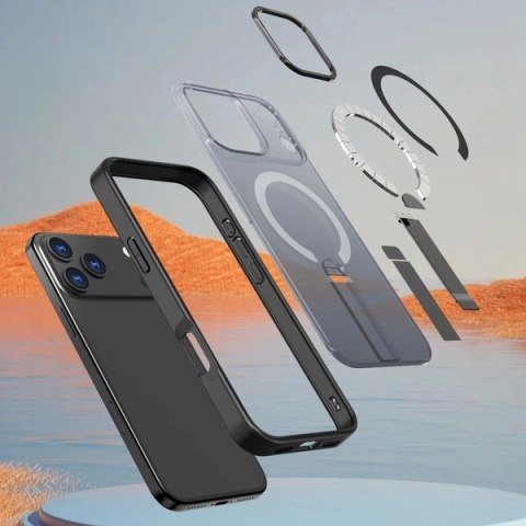 Etui ochronne na Samsung Galaxy S25 FE z podstawką Hybrid Armor X MagSafe - czarne HURTEL