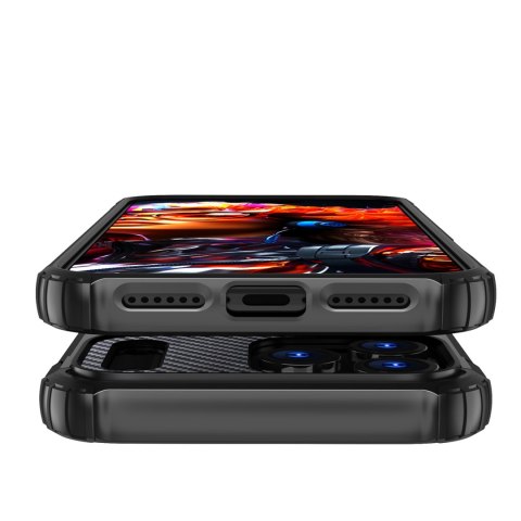 Etui pancerne na iPhone 17 Pro Max Hybrid Armor - czarne HURTEL