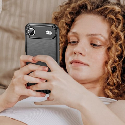 Etui pokrowiec plecki na iPhone 17 Air Carbon Case - czarne HURTEL
