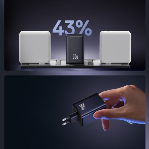 Ładowarka sieciowa USB-A USB-C EnerFill FE11 100W - czarna BASEUS