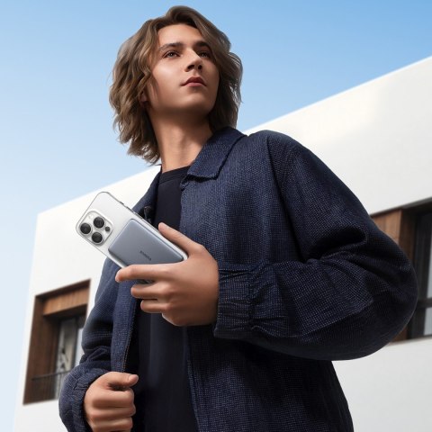 Powerbank ultra cienki 5000mAh 20W MagSafe z kablem USB-C 60W 30cm - szary BASEUS