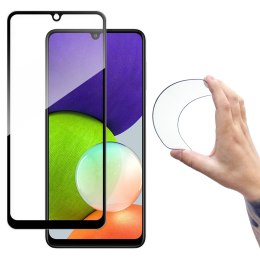 Folia szklana szkło hartowane z ramką na ekran Samsung Galaxy A22 4G Full Cover Flexi Nano czarny WOZINSKY