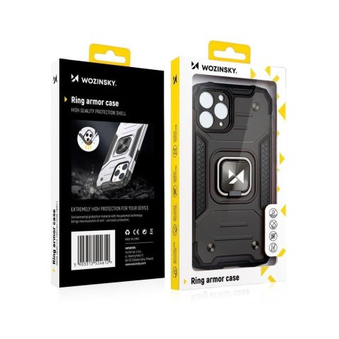 Pancerne hybrydowe etui pokrowiec Samsung Galaxy M31s + magnetyczny uchwyt Ring Armor niebieski WOZINSKY