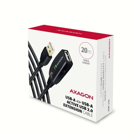 ADR-220 USB 2.0 A-M -> A-F aktywny kabel przedłużacz/wzmacniacz 20m AXAGON