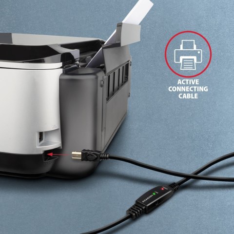 ADR-220B USB 2.0 A-M -> B-M aktywny kabel połączeniowy/wzmacniacz 20m AXAGON