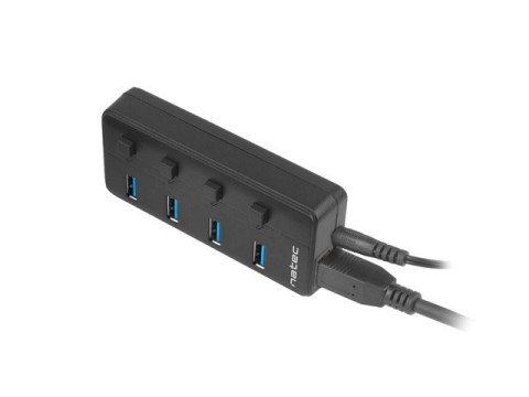 Hub USB 4 porty Mantis 2 USB 3.0 z włącznikiem + zasilacz Natec