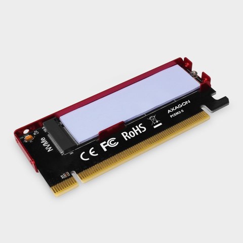 PCEM2-S Adapter wewnętrzny PCIe x16, 1x M.2 NVMe M-key slot aluminiowa osłona AXAGON