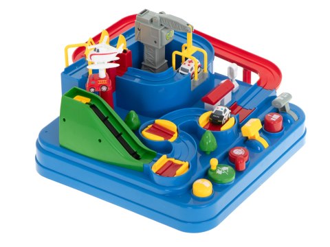 Tor przeszkód interaktywny samochodowy wyścigi parking 3 pojazdy straż radiowóz ambulans, 1 helikopter 32x32cm XXL Kik Sp. z o. o. Sp. k.