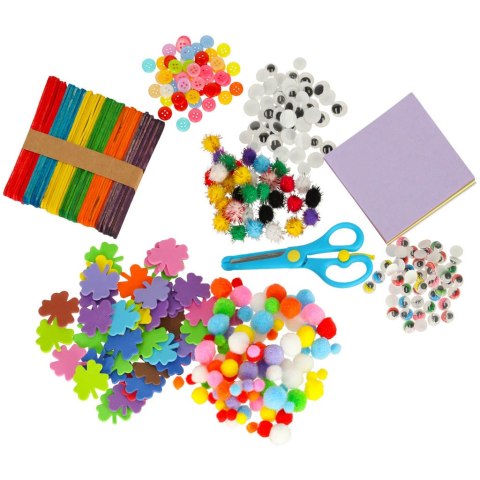 Zestaw kreatywny dla dzieci plastyczny rękodzieło do prac ręcznych XXXL 1200 elementów Kik Sp. z o. o. Sp. k.