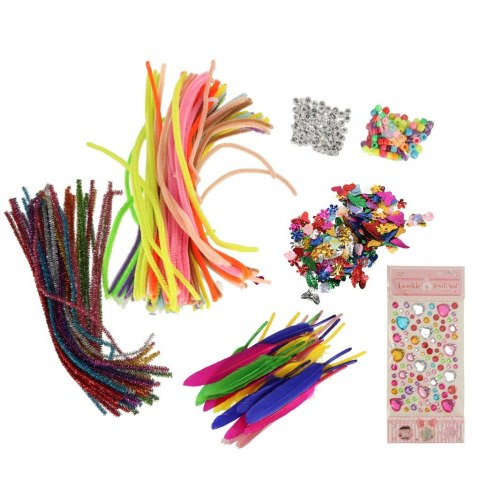 Zestaw kreatywny dla dzieci plastyczny rękodzieło do prac ręcznych XXXL 1200 elementów Kik Sp. z o. o. Sp. k.