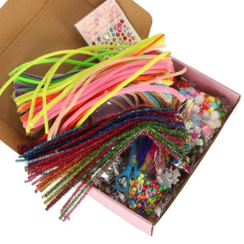 Zestaw kreatywny dla dzieci plastyczny rękodzieło do prac ręcznych XXXL 1200 elementów Kik Sp. z o. o. Sp. k.