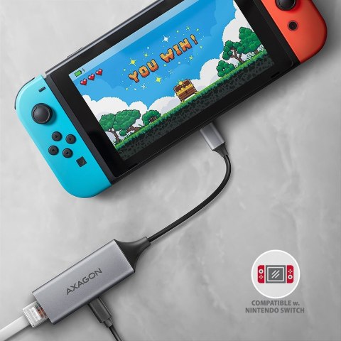 ADE-TXPD Karta sieciowa Gigabit Ethernet adapter, USB-C 3.2 Gen 1, instalacja automatyczna, Asix AX8817, PD 100W AXAGON