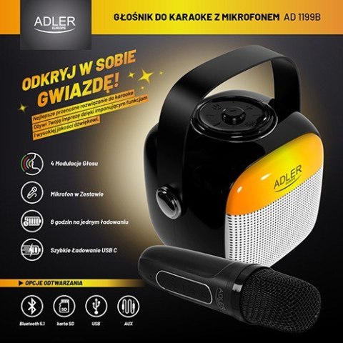 Głośnik karaoke AD1199B Adler