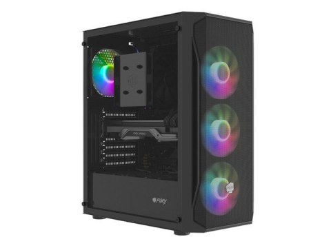 Obudowa Fury Shobo SH4F RGB Midi Tower z oknem Czarna Natec