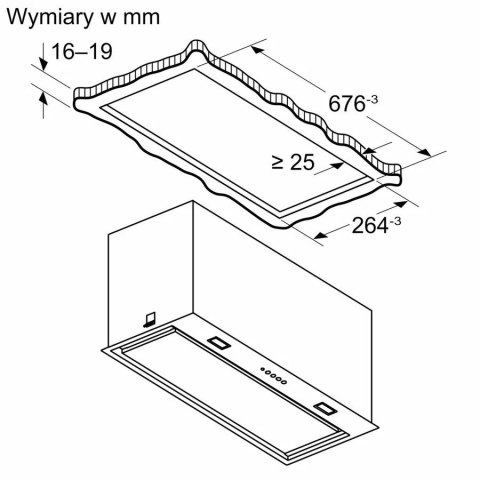 Okap wyspowy DLN78PC60 Serie8 70cm Bosch