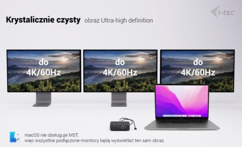 Stacja dokująca USB-C DP Dual HDMI Power Delivery 100W + Uniwersalna Ładowarka 100W I-tec