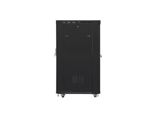 Szafa stojąca 19 cali 22U 800x1000 drzwi szklane LCD (flat pack) V2 czarna Lanberg