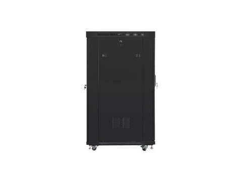 Szafa stojąca 19 cali 22U 800x1000 drzwi szklane LCD (flat pack) V2 czarna Lanberg