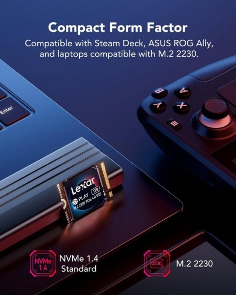 Dysk SSD PLAY 2TB PCIe4.0 2230 5200/4700MB/s Lexar