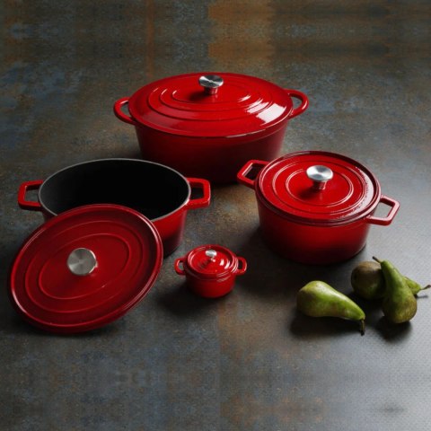 Garnek żeliwny emaliowany 3.7 l czerwony - Hendi 626832 Hendi