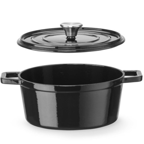 Garnek żeliwny emaliowany owalny 3.7 l 317x240x105 mm Hendi