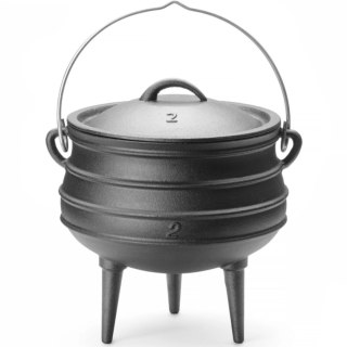 Kociołek żeliwny garnek myśliwski nad ognisko do zup gulaszy śr. 245 x 280 mm 6 l Hendi