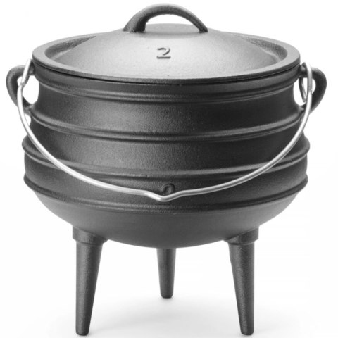 Kociołek żeliwny garnek myśliwski nad ognisko do zup gulaszy śr. 245 x 280 mm 6 l Hendi