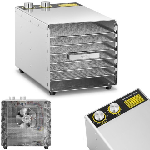 Profesjonalna suszarka do żywności ziół owoców grzybów 6 rusztów 500 W Royal Catering