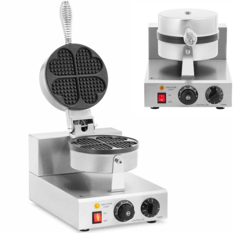 Gofrownica urządzenie do gofrów kształt serca śr. 180 mm 1000 W Royal Catering