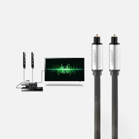 Kabel przewód optyczny Toslink SPDIF 3m szary UGREEN
