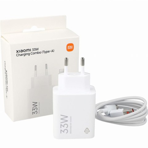 Ładowarka sieciowa USB-A 33W z kablem USB-C - biała XIAOMI